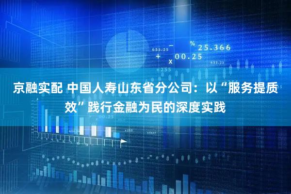 京融实配 中国人寿山东省分公司：以“服务提质效”践行金融为民的深度实践