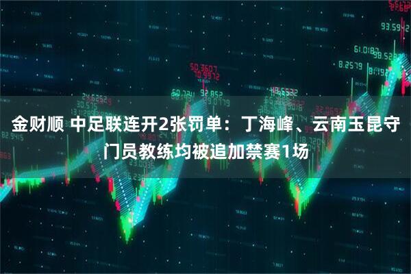 金财顺 中足联连开2张罚单：丁海峰、云南玉昆守门员教练均被追加禁赛1场